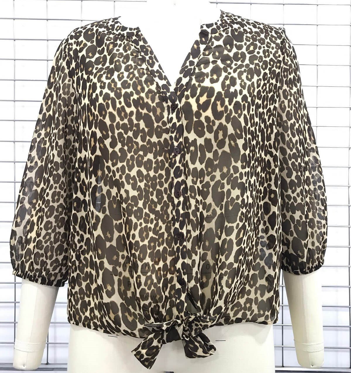 3/4 Kol Bağlamalı Şifon Gömlek