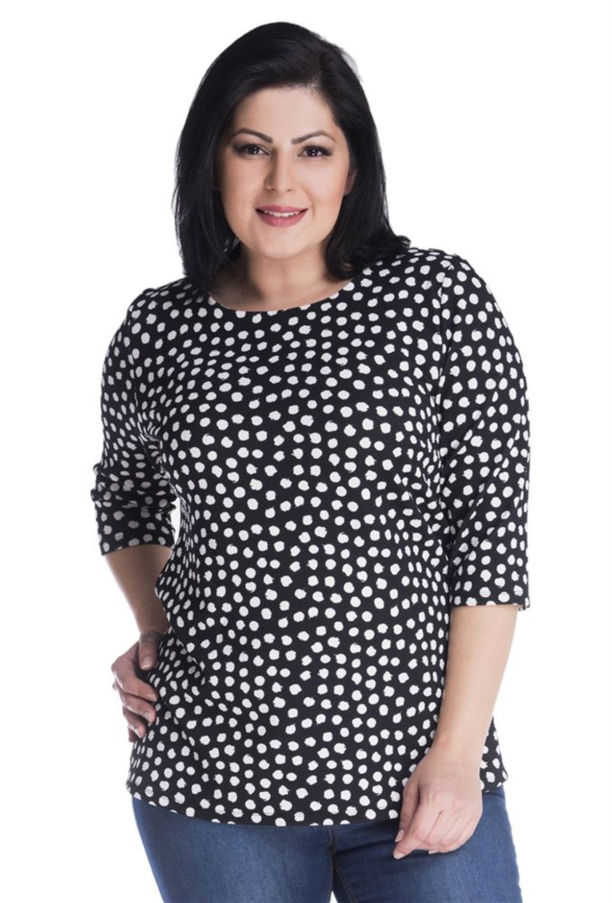 3/4 Kollu Örme Tişört