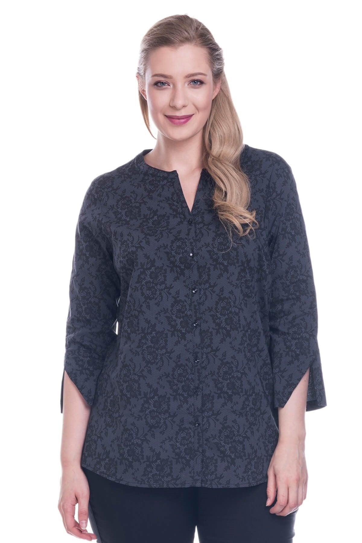 3/4 Kollu Strech Bluz