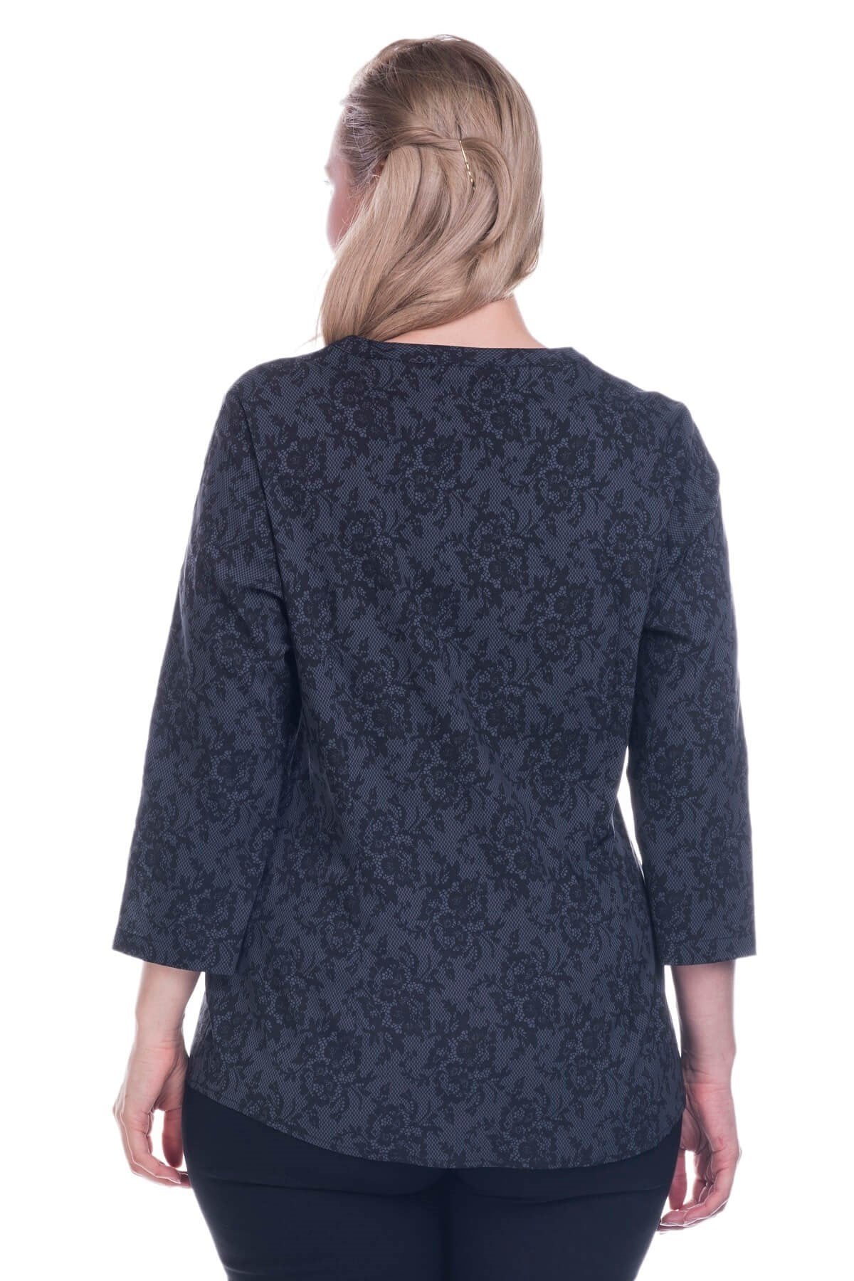 3/4 Kollu Strech Bluz