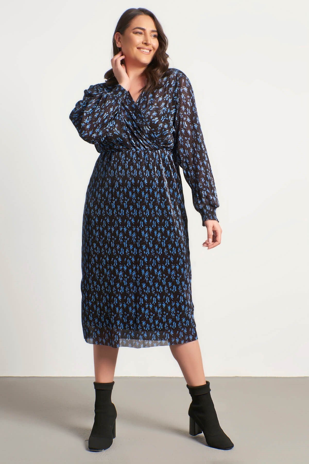 Anvelop Astarlı Plise Elbise