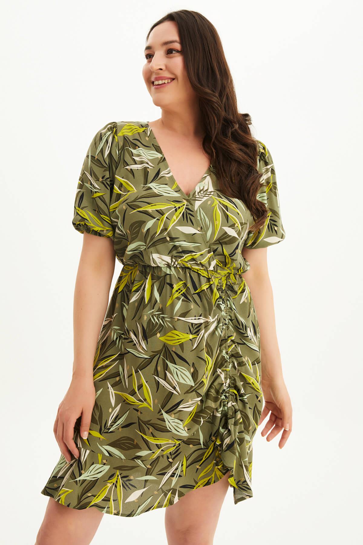 Anvelop Büzgü Detaylı Elbise