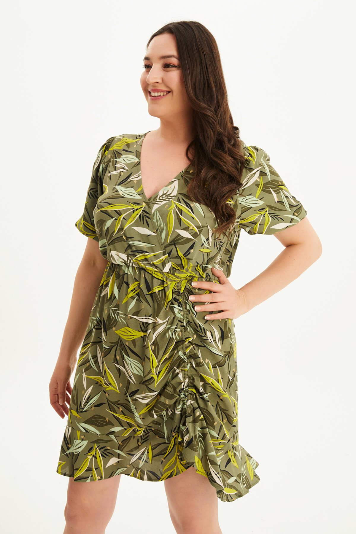 Anvelop Büzgü Detaylı Elbise