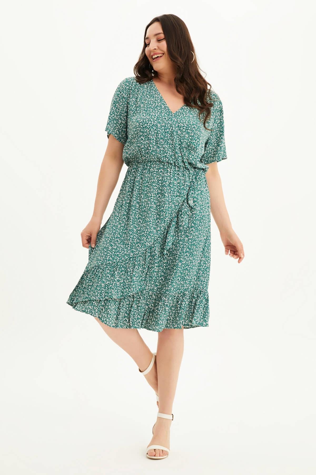 Anvelop Fırfır Detaylı Elbise