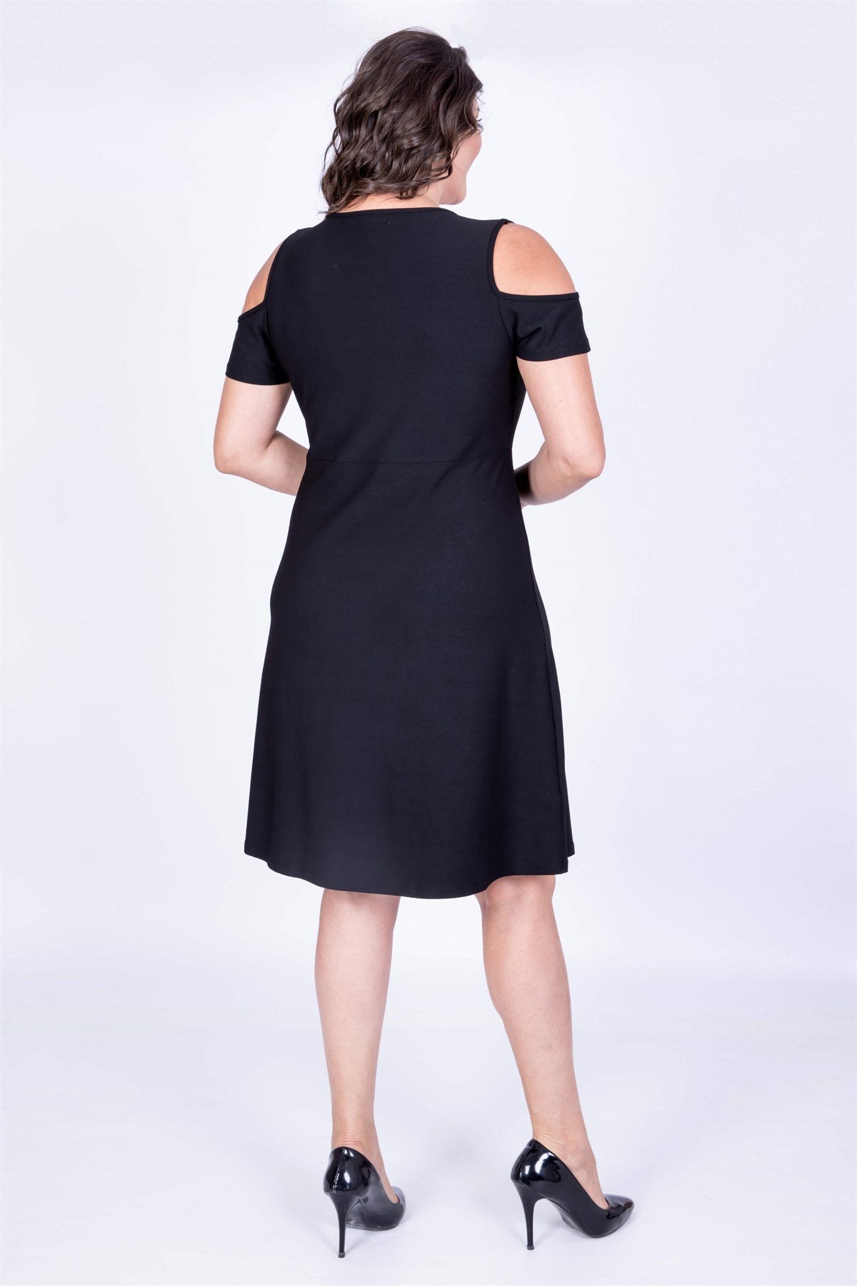 Anvelop Omuz Çerçeveli Elbise