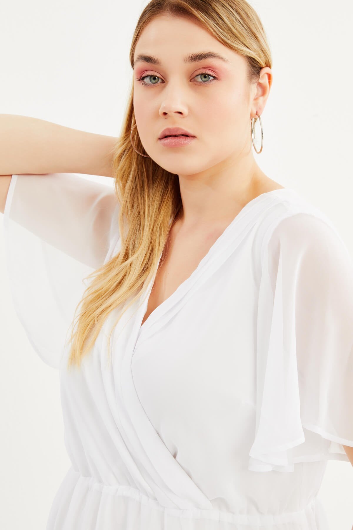 Anvelop Pelerin Kol Şifon Elbise