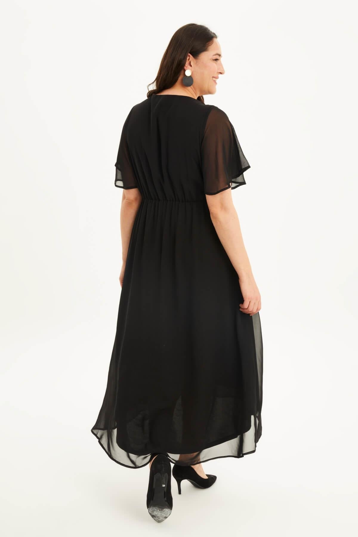 Anvelop Pelerin Kol Şifon Elbise