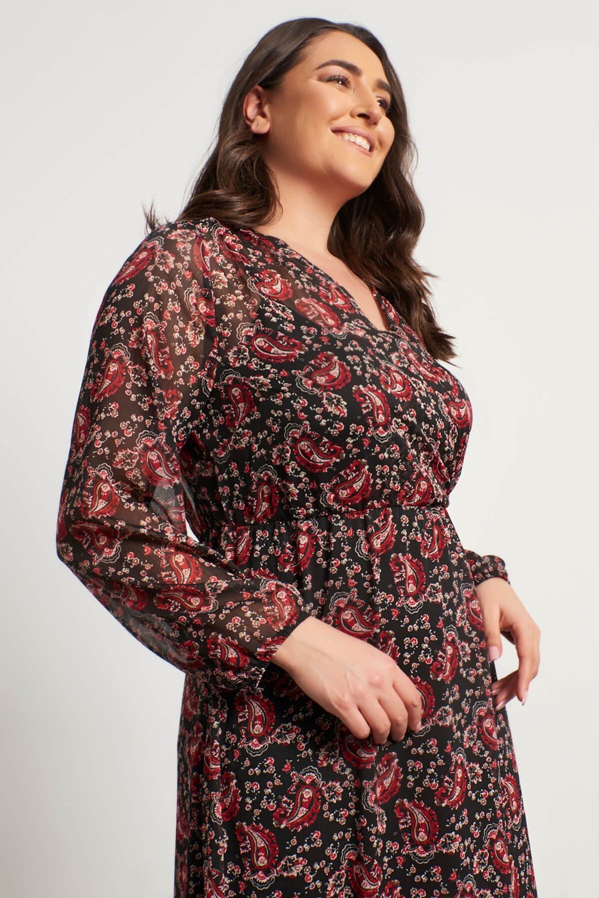 Anvelop Şifon Astarlı Fırfır Detay Elbise