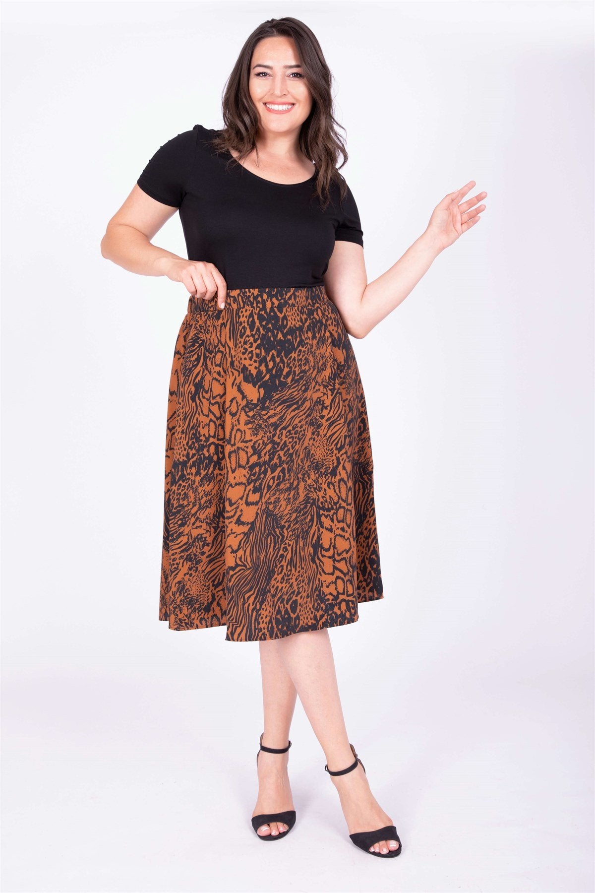 Arka Bel Lastikli Çan Etek