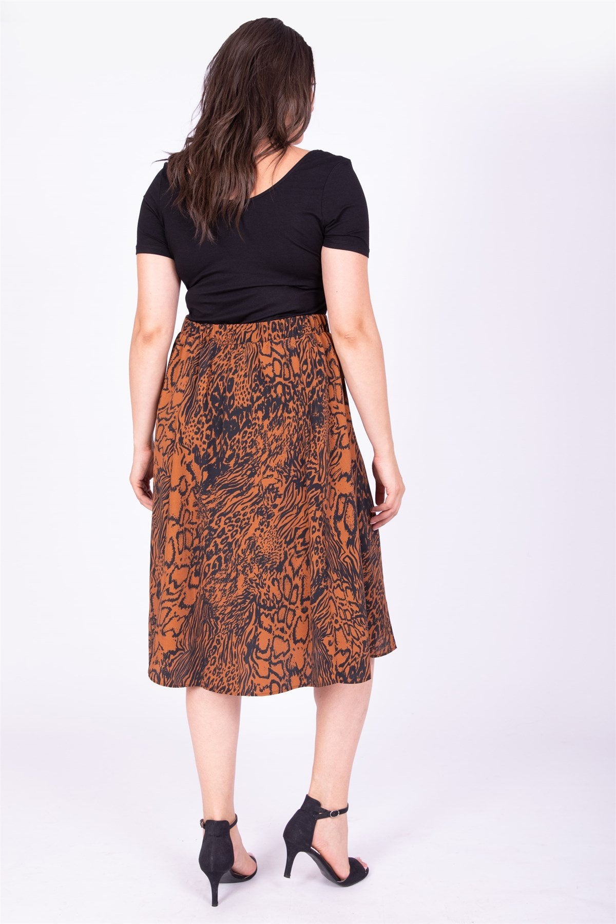 Arka Bel Lastikli Çan Etek