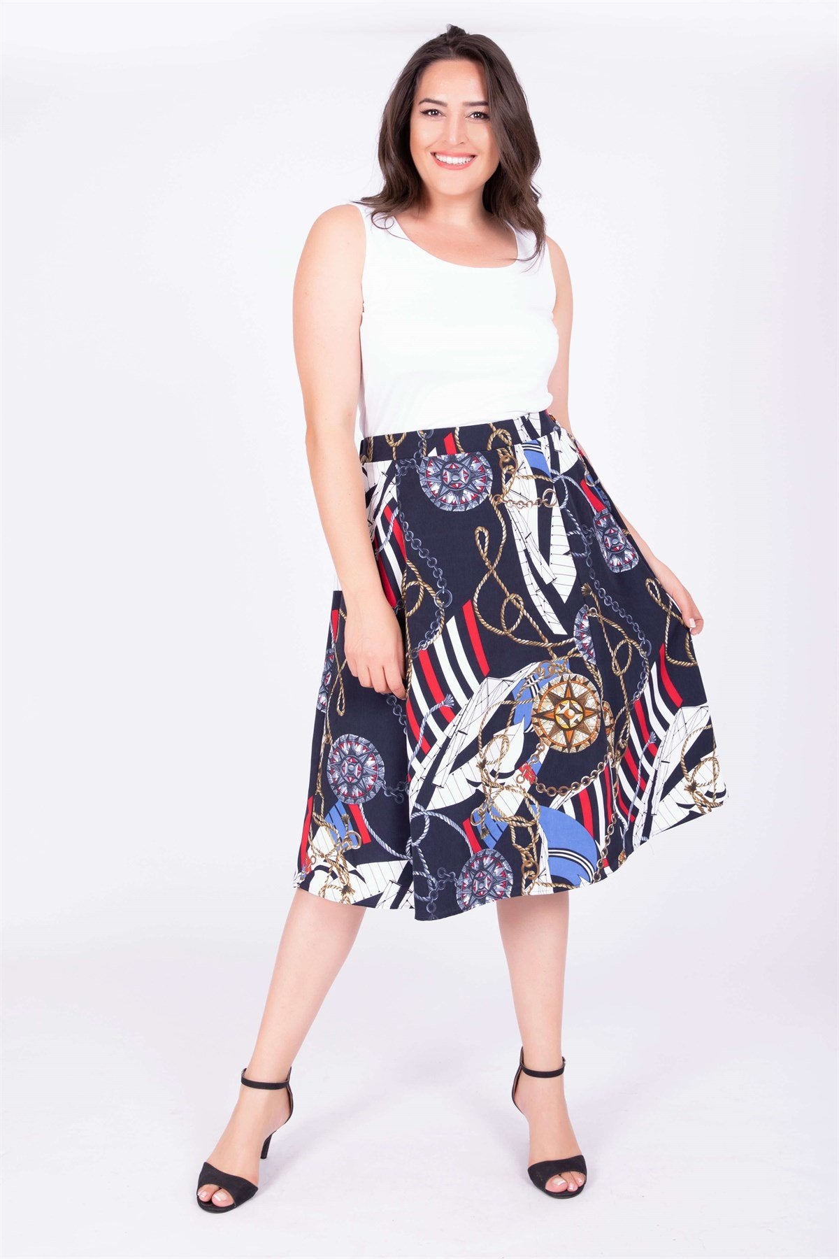 Arka Bel Lastikli Çan Etek