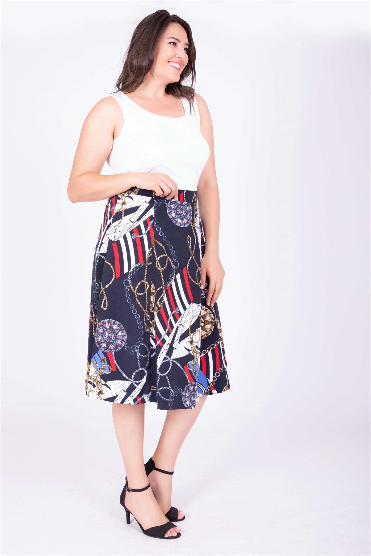 Arka Bel Lastikli Çan Etek