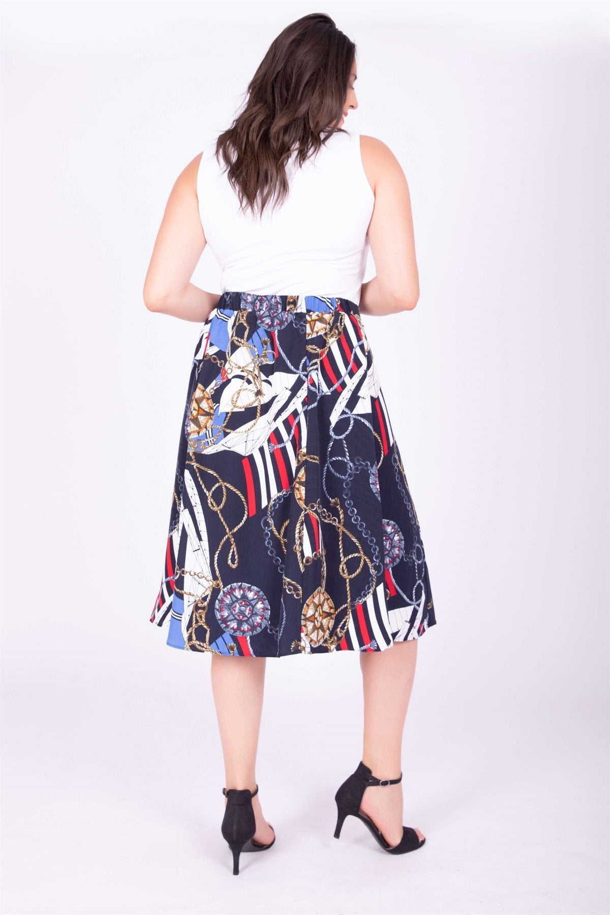 Arka Bel Lastikli Çan Etek