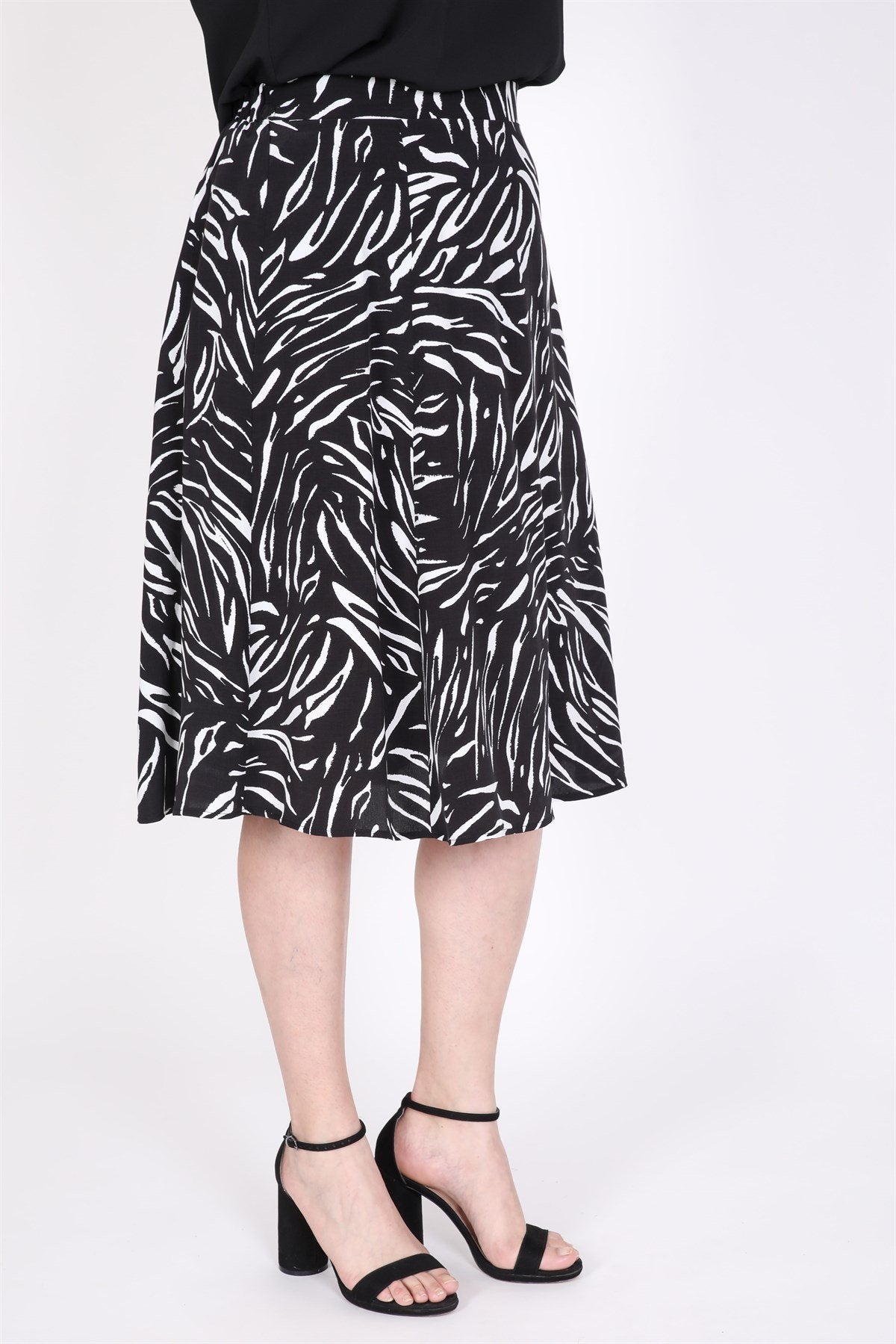 Arka Bel Lastikli Çan Etek