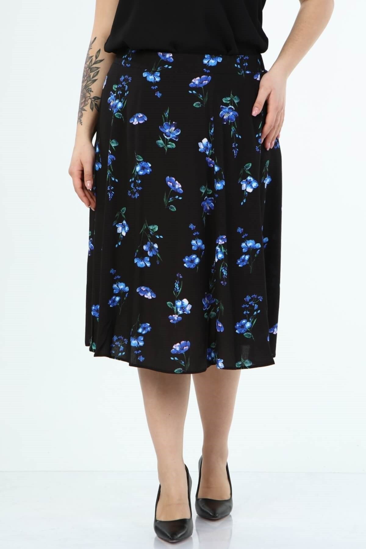 Arka Bel Lastikli Çan Etek