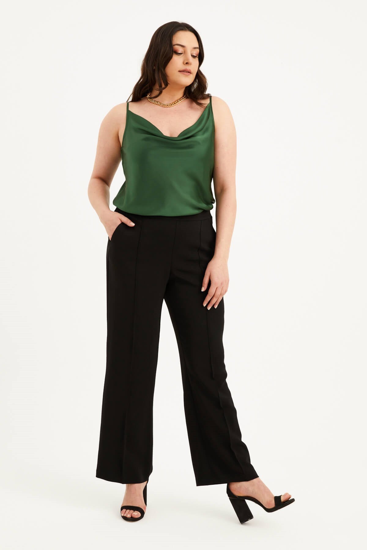 Arka Beli Lastikli Palazzo Pantolon