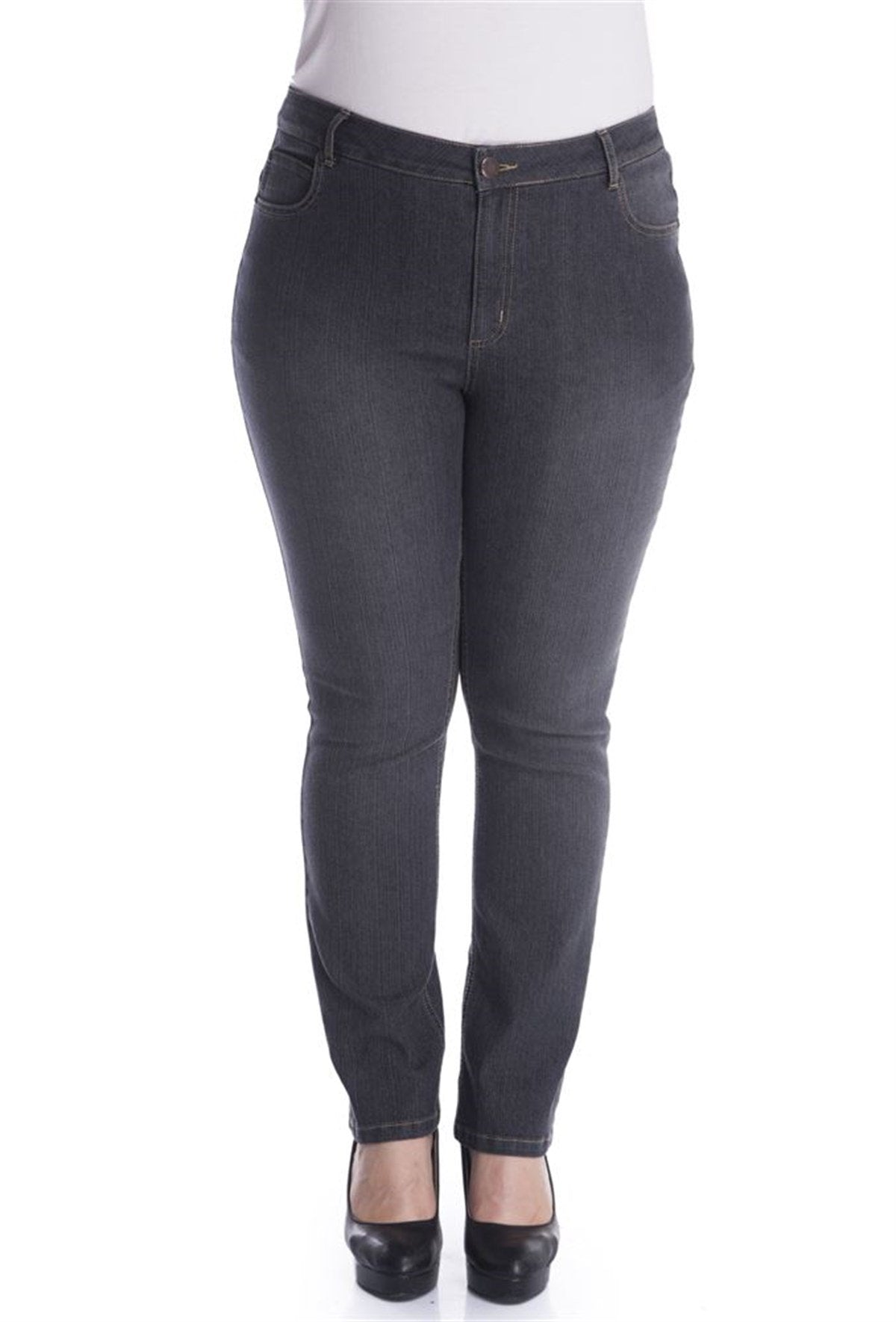 Arka Cepleri Nakışlı 5 Cep Denim Pantolon