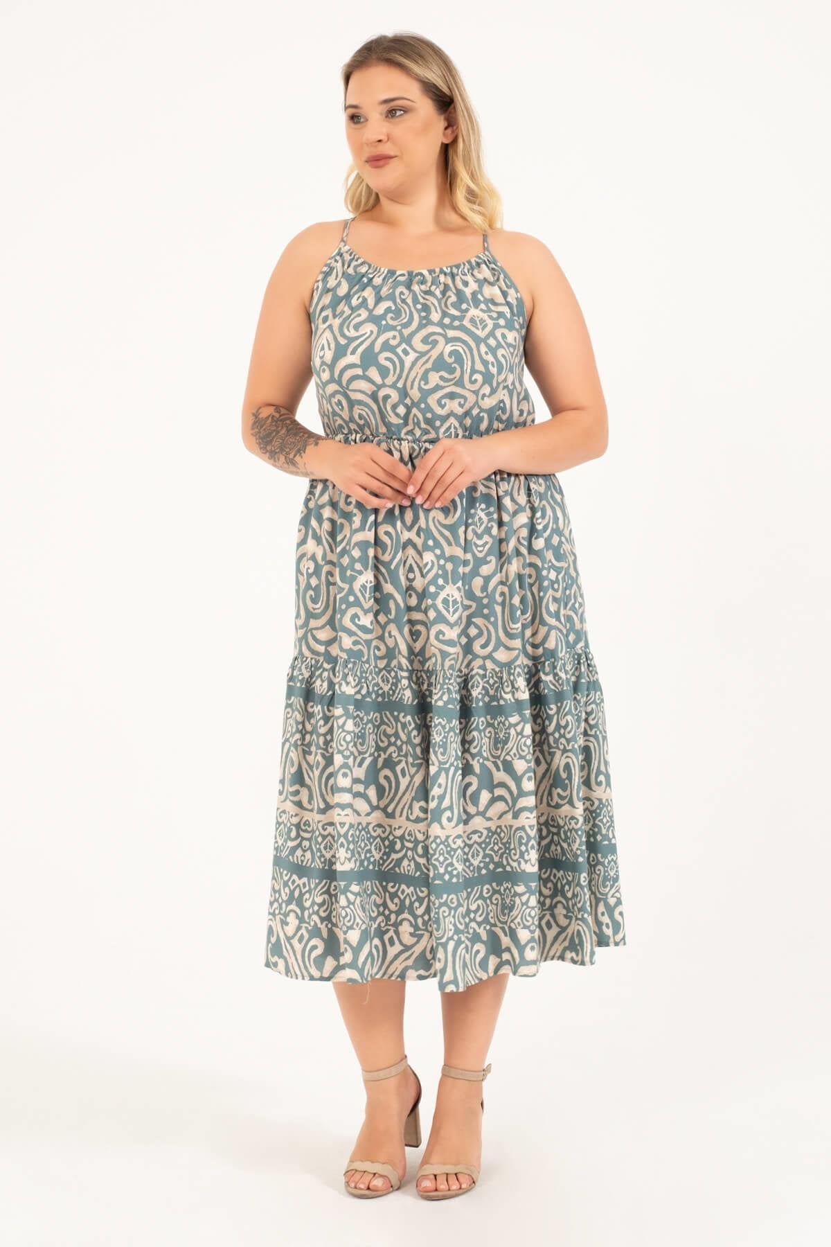 Arkası Çapraz Yakası Büzgülü Elbise