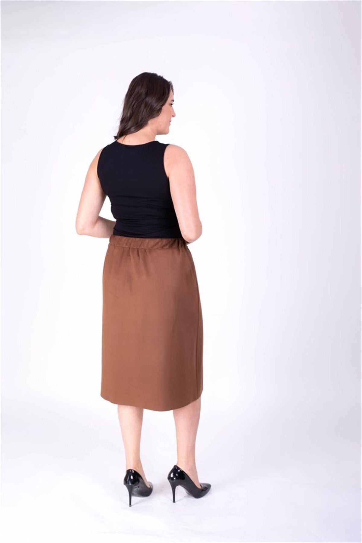 Arkası Lastikli Anvelop Süet Etek