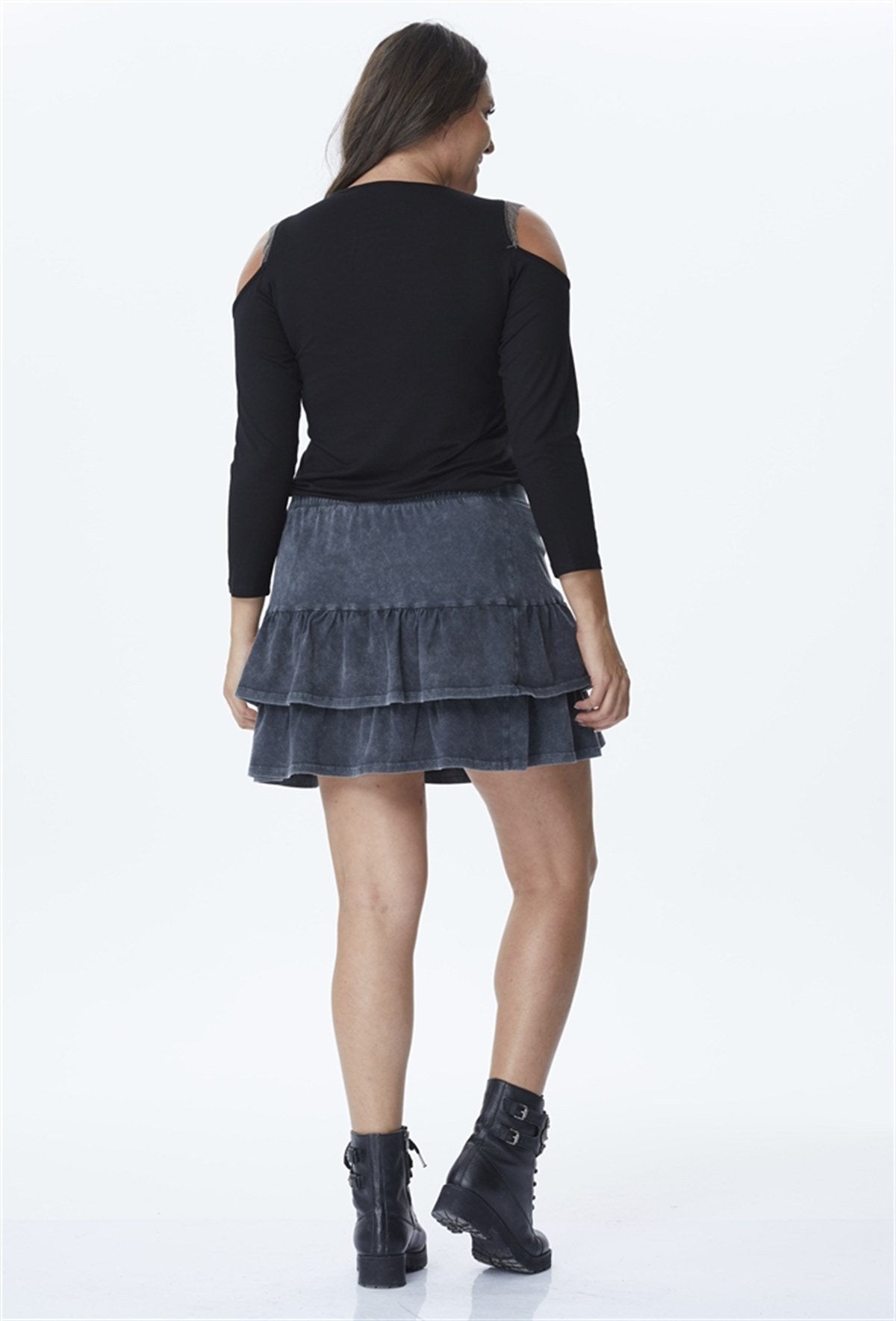 Asit Yıkamalı Penye Etek