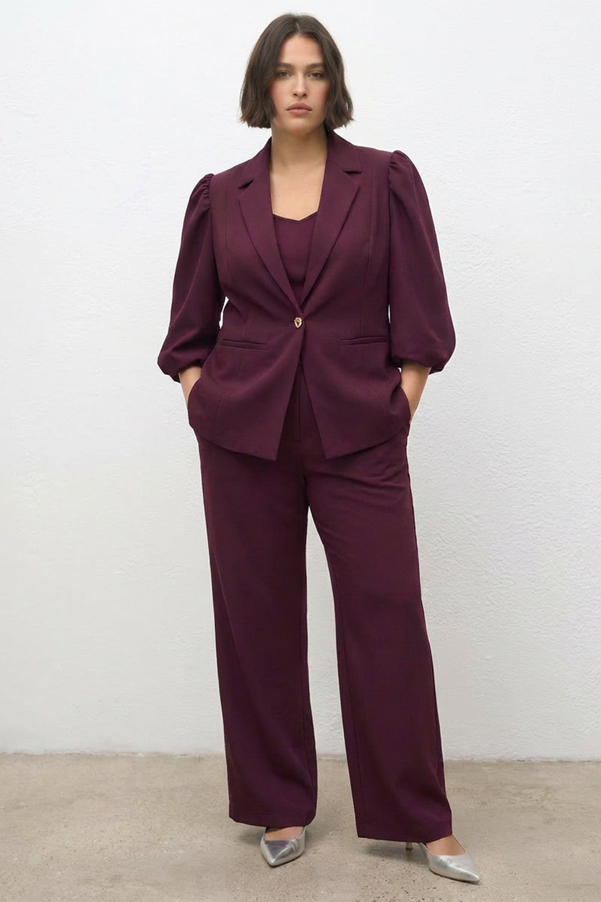 Astarlı Balon Kol Ceket