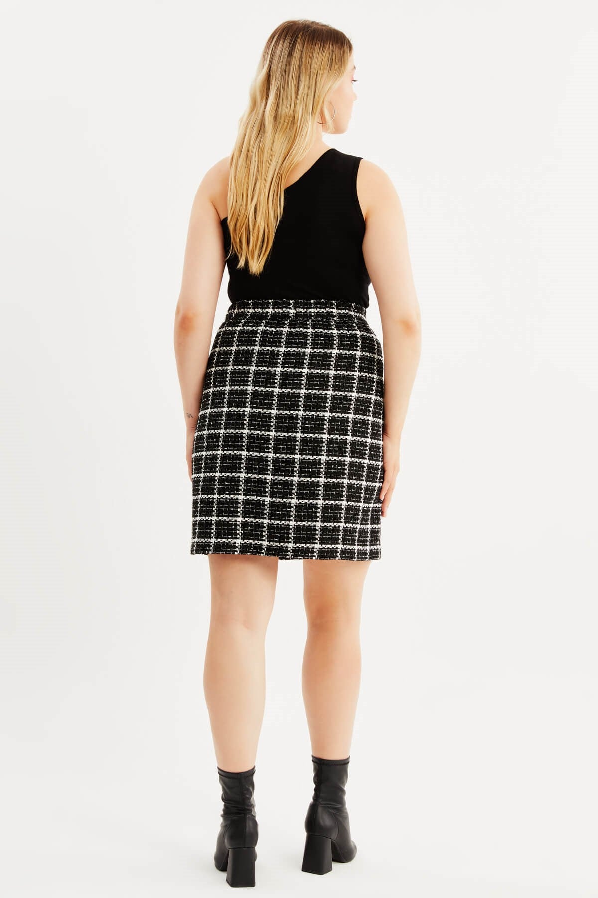 Astarlı Beli Lastikli Tüvit Etek