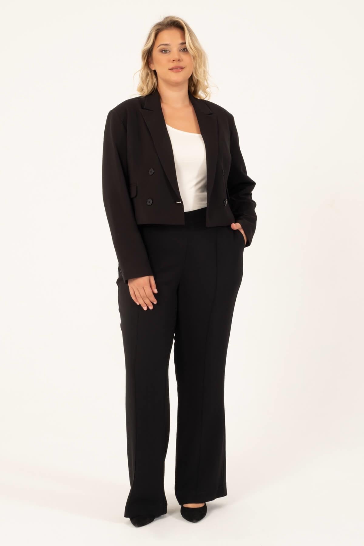 Astarlı Blazer Crop Ceket