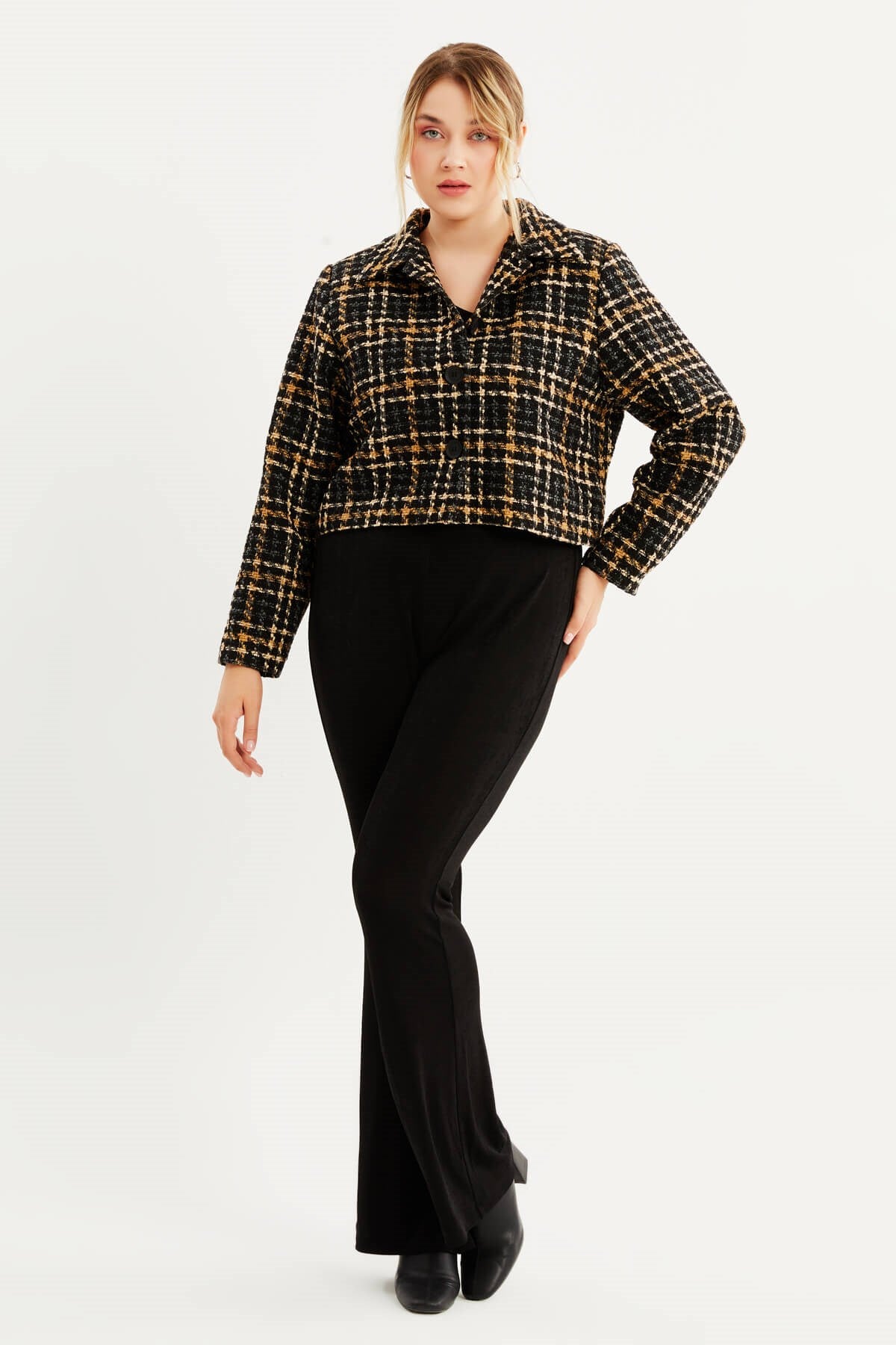 Astarlı Crop Tüvit Ceket