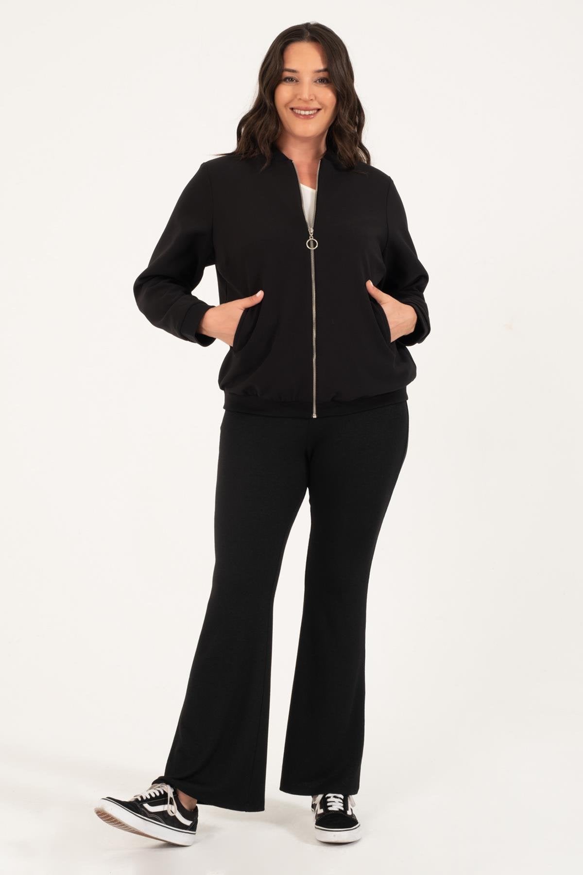 Astarlı Fermuarlı Bomber Ceket