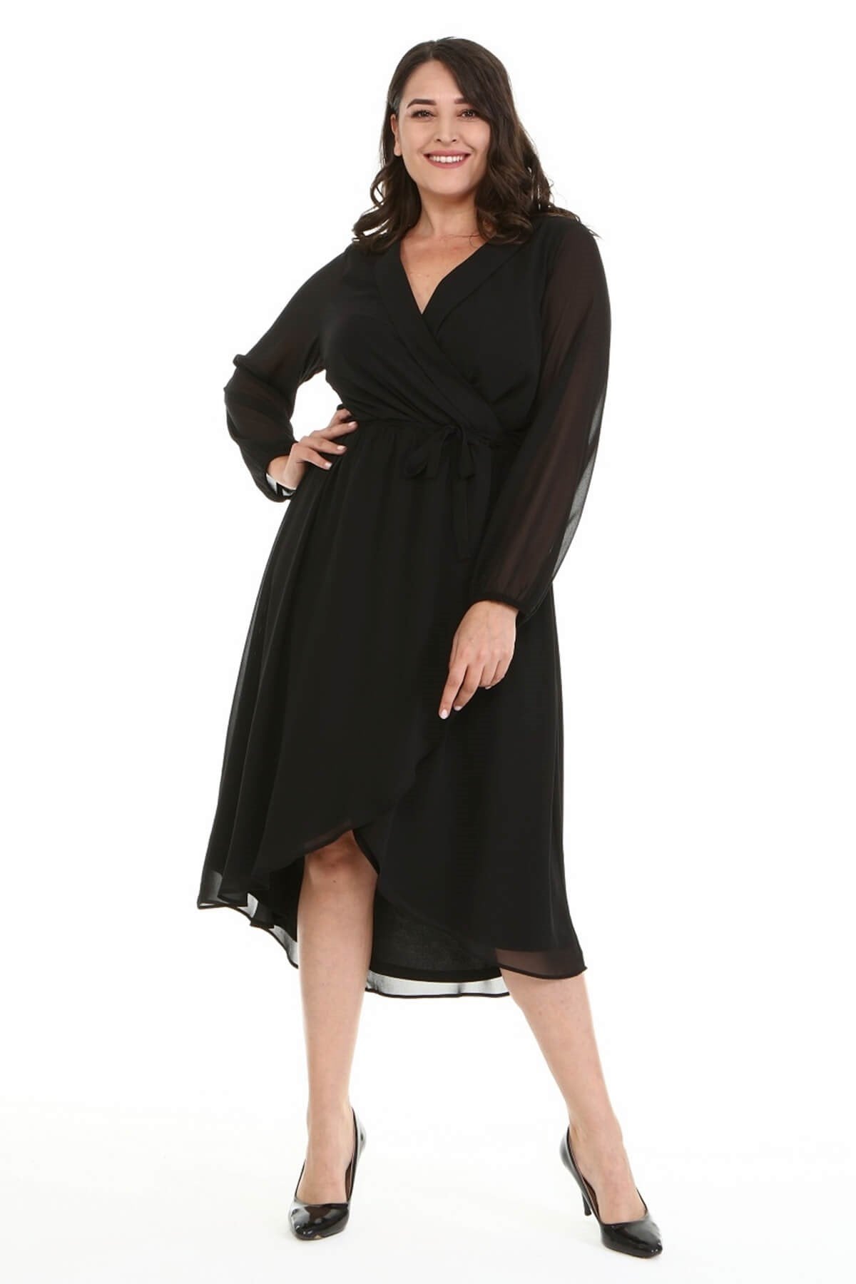 Astarlı Şifon Anvelop Elbise