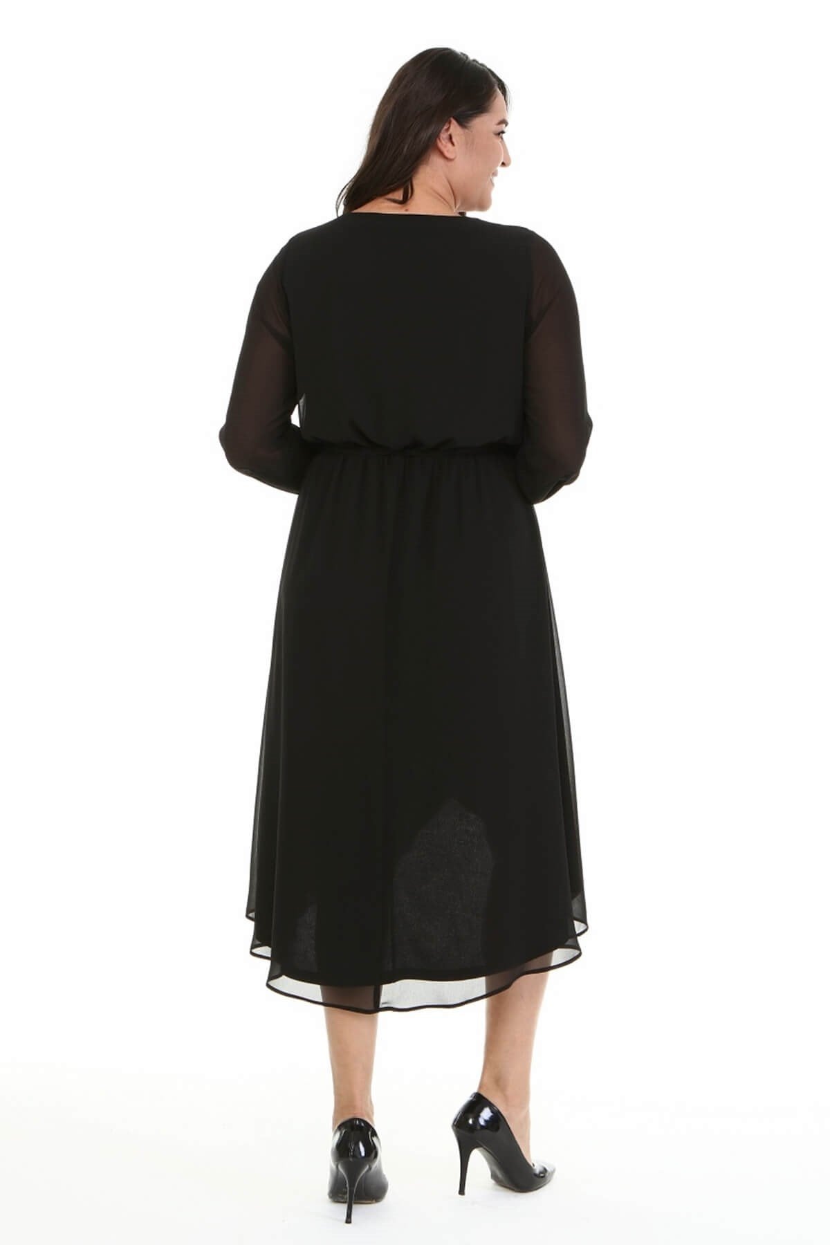 Astarlı Şifon Anvelop Elbise