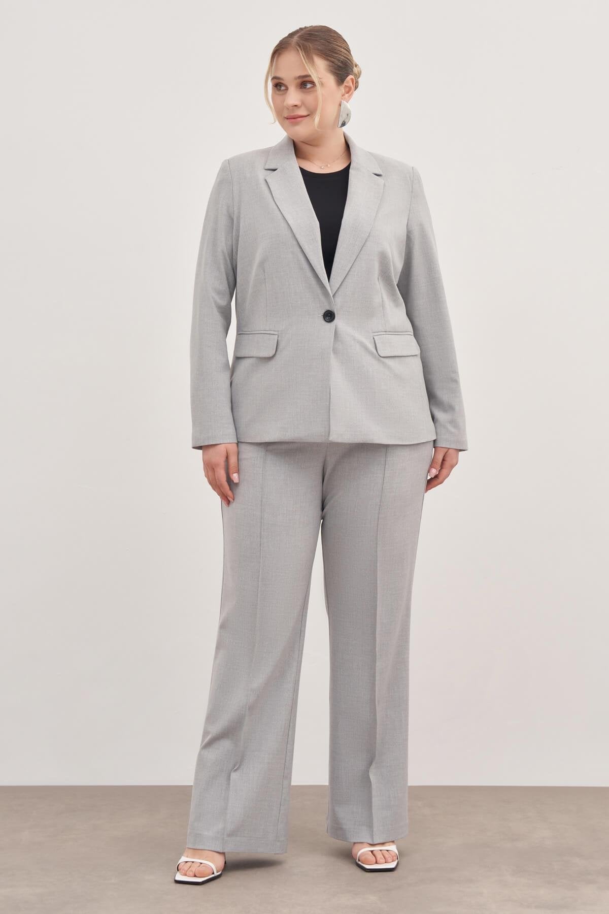 Astarlı Tek Düğmeli Blazer