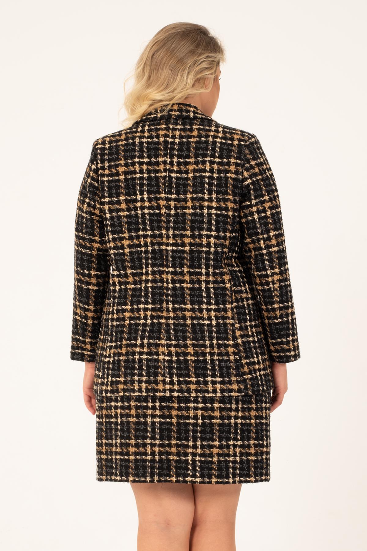 Astarlı Tüvit Kruvaze Blazer Ceket