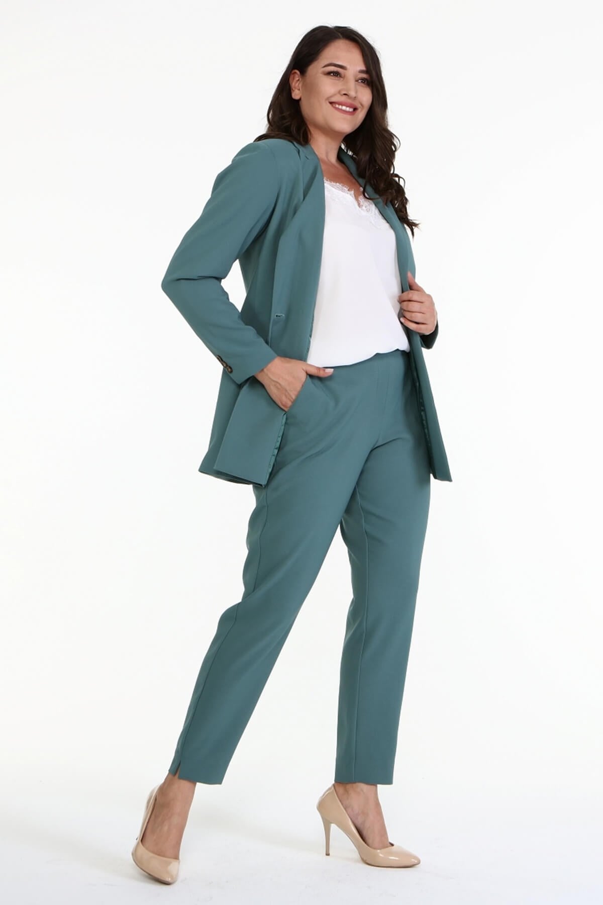 Astarlı Uzun Blazer Ceket