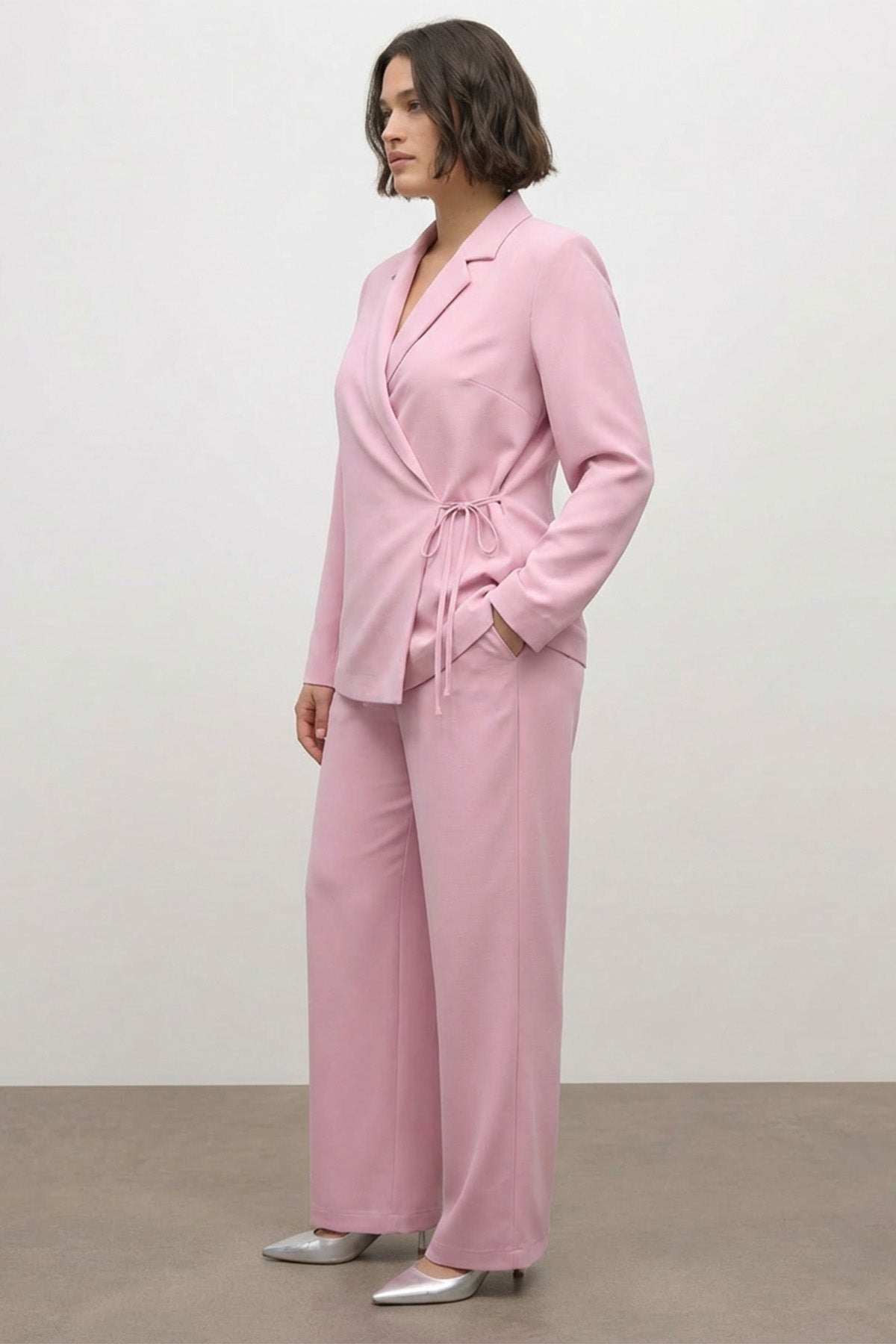 Bağlama Detaylı Blazer Ceket