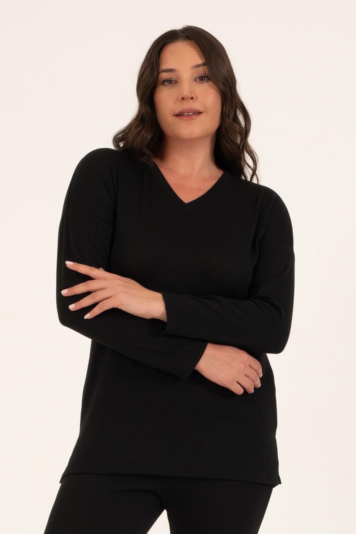 Basic V Yaka Triko Kazak