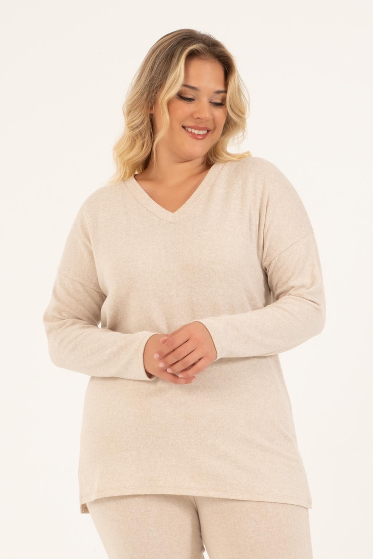 Basic V Yaka Triko Kazak