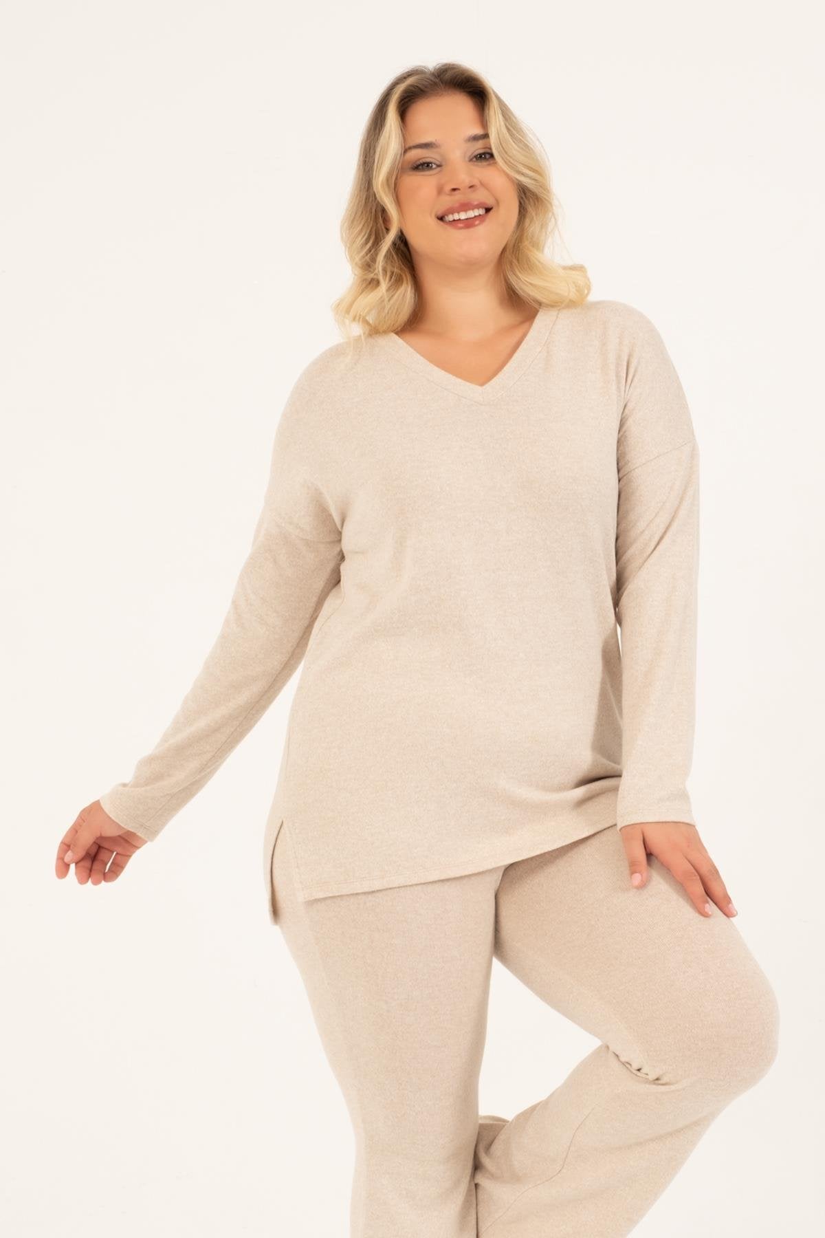 Basic V Yaka Triko Kazak