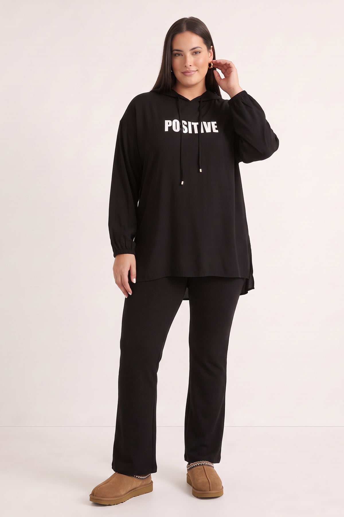 Baskılı Kapüşonlu Sweatshirt