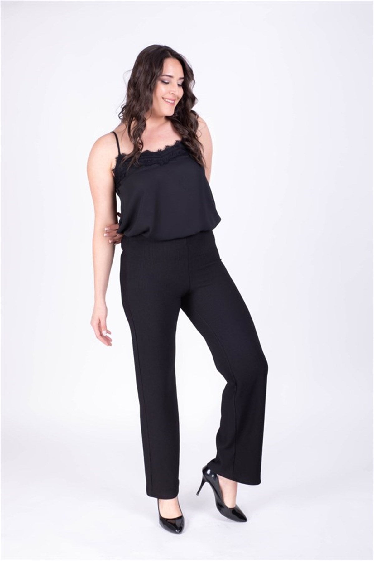 Beli Lastikli Boru Paça Pantolon