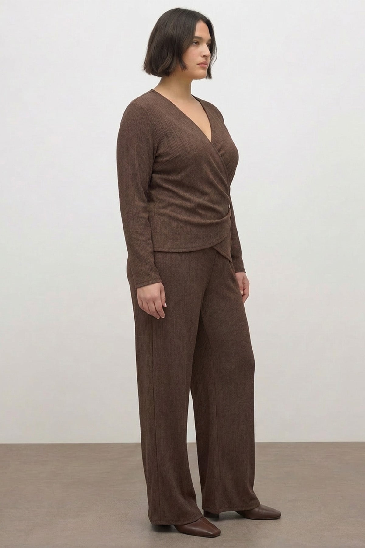 Beli Lastikli Cepli Örme Pantolon