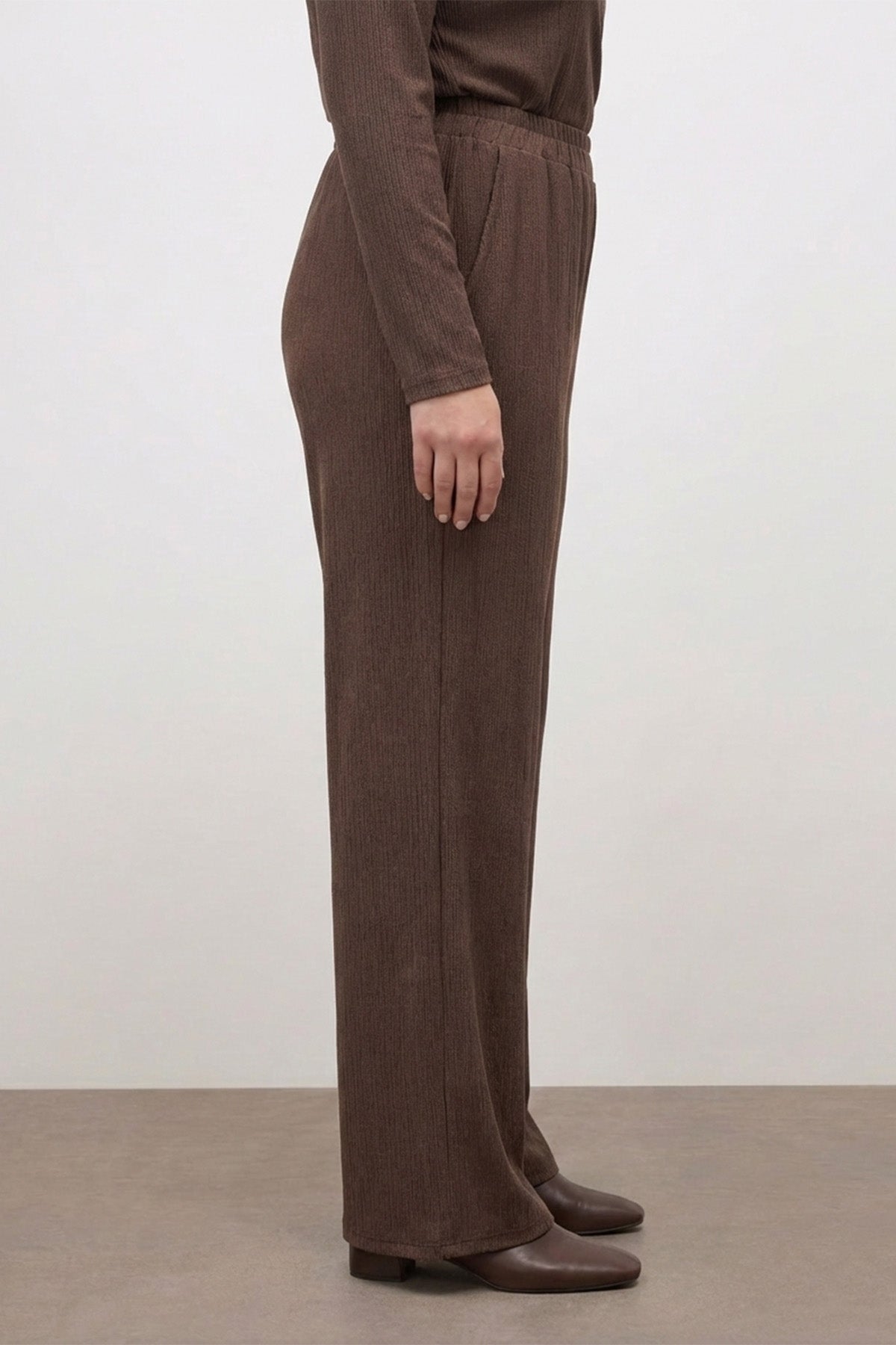 Beli Lastikli Cepli Örme Pantolon