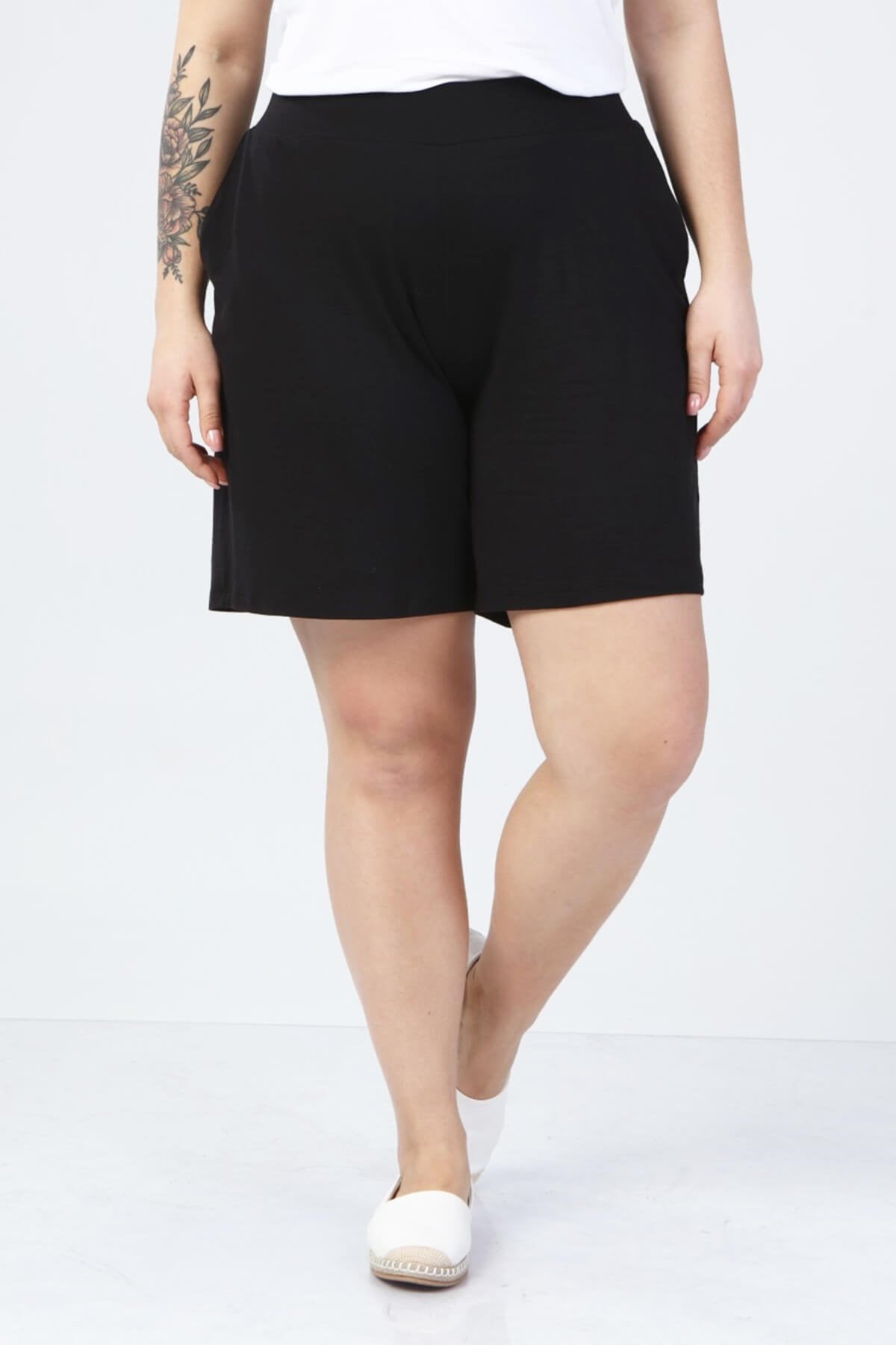 Beli Lastikli Cepli Penye Şort