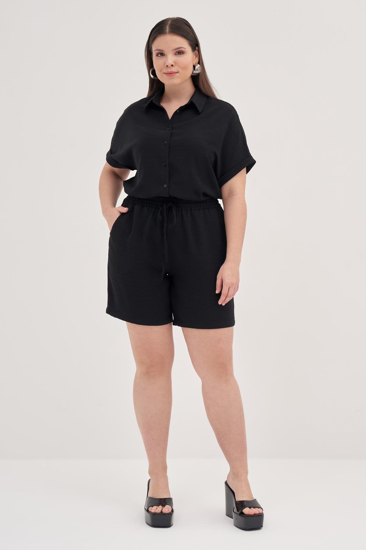 Beli Lastikli Cepli Şort