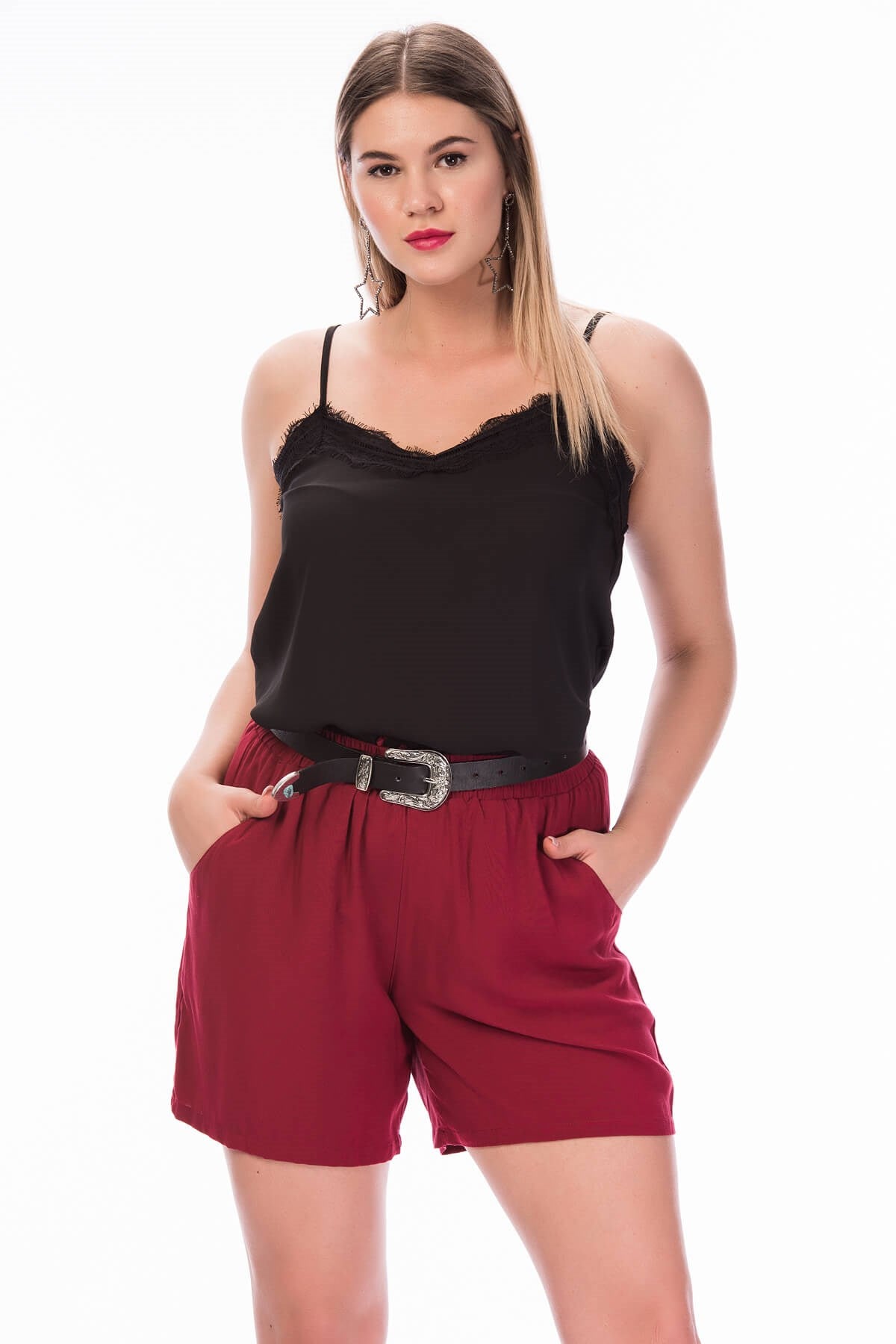 Beli Lastikli Cepli Şort