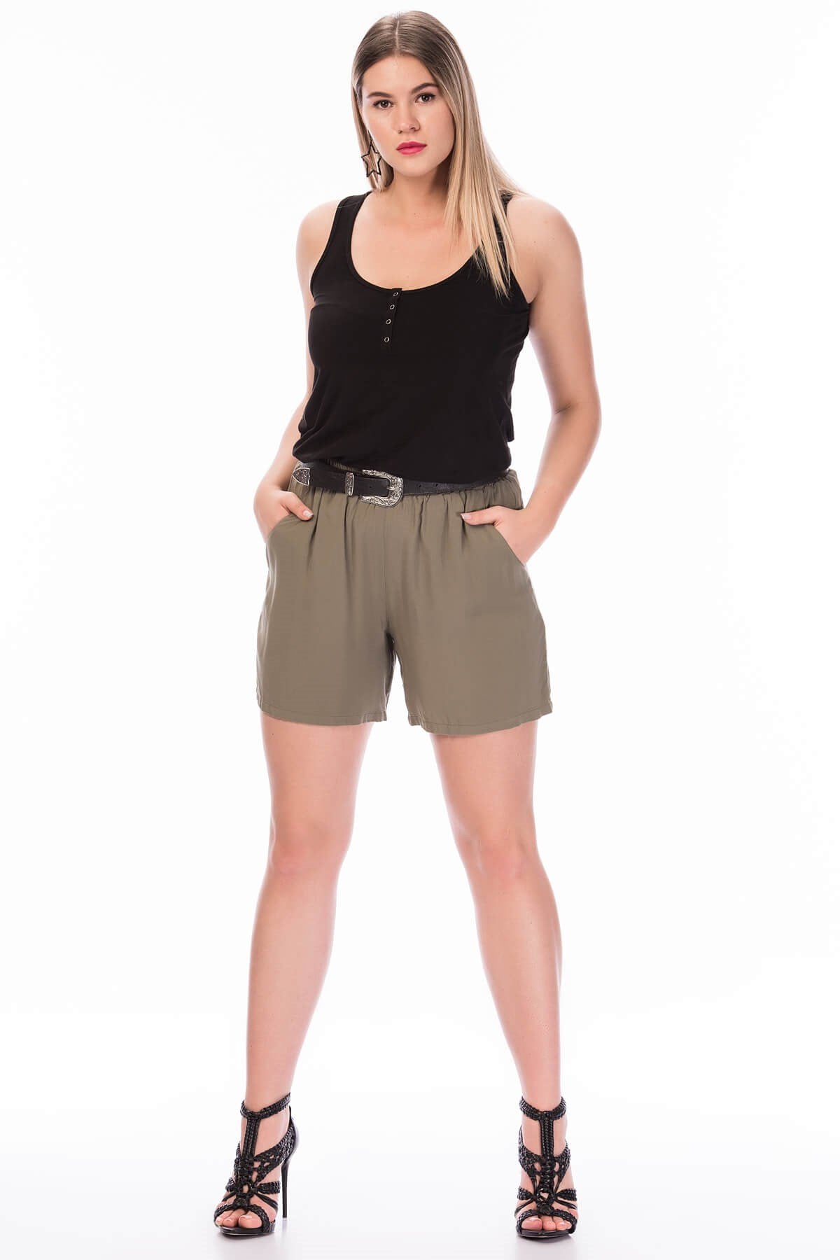 Beli Lastikli Cepli Şort