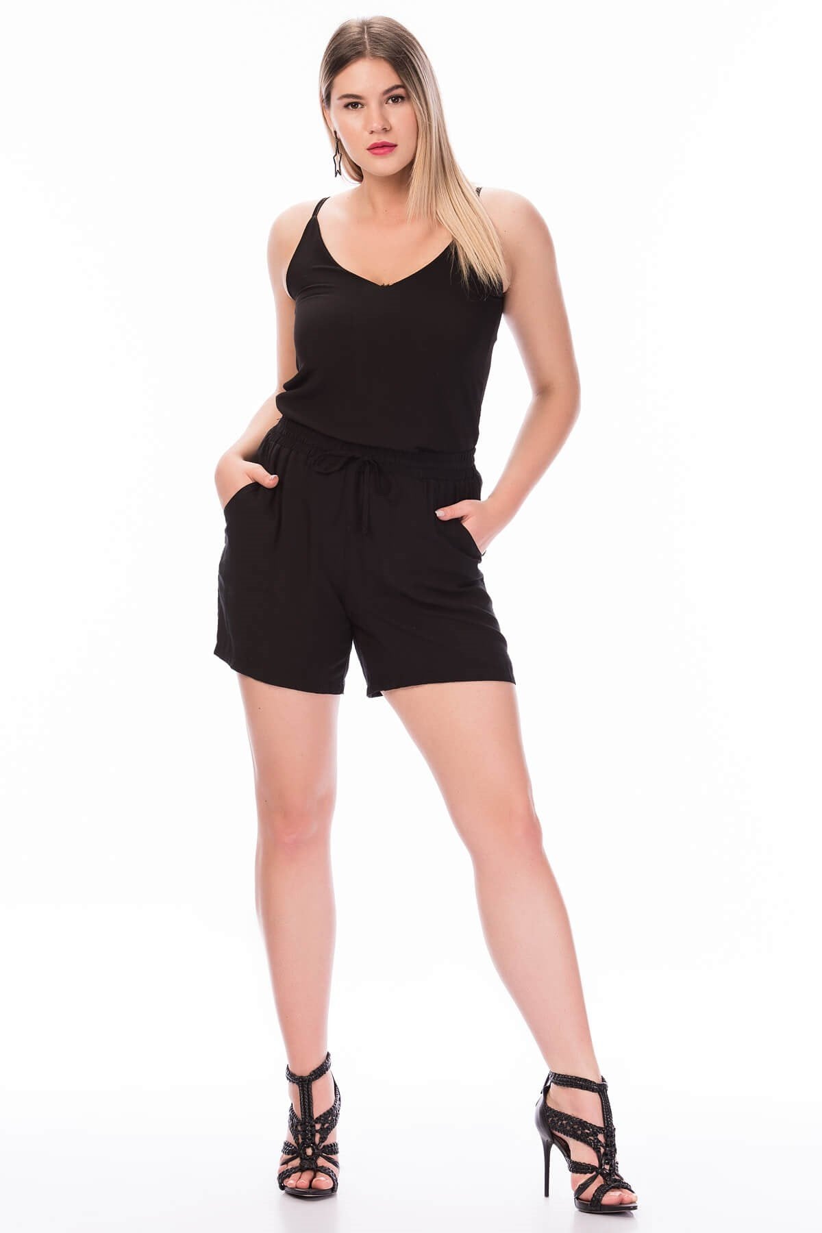 Beli Lastikli Cepli Şort