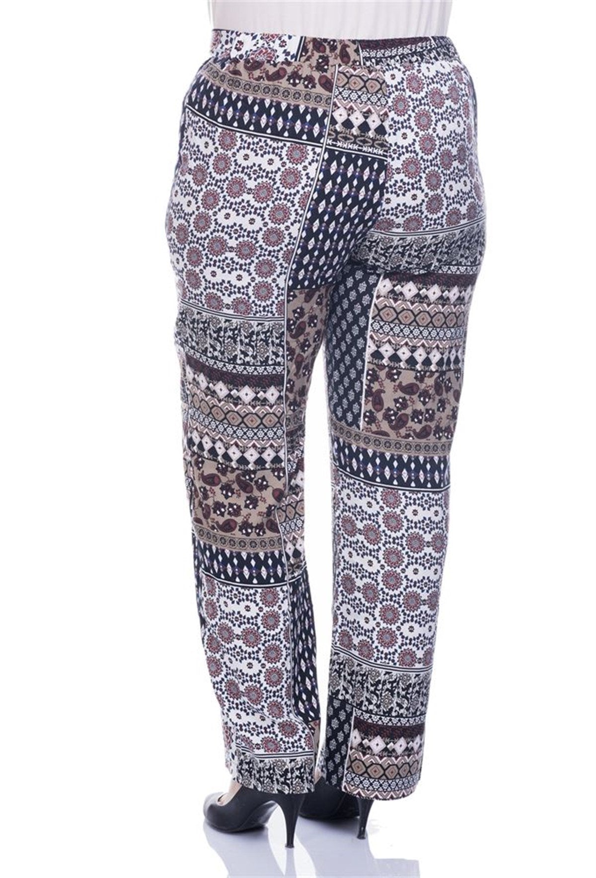 Beli Lastikli Desenli Pantolon