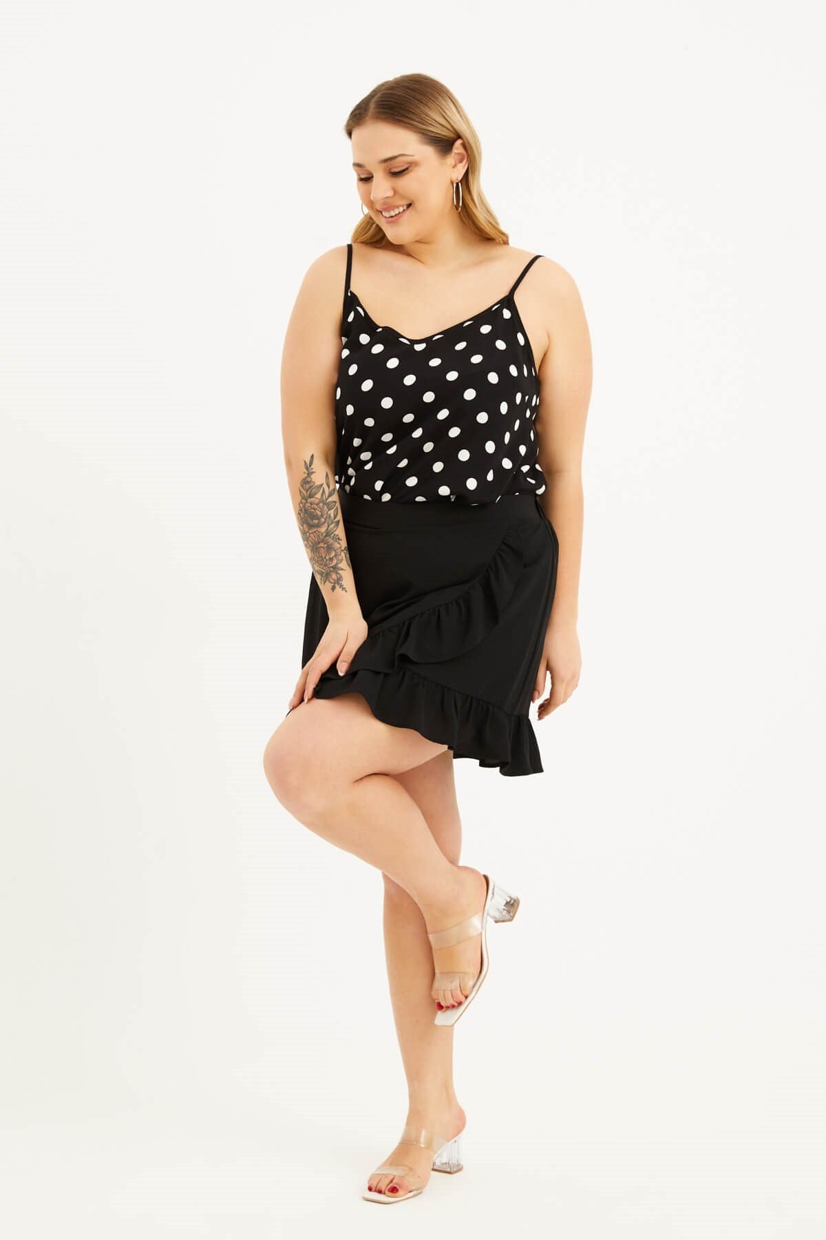 Beli Lastikli Fırfırlı Şort Etek