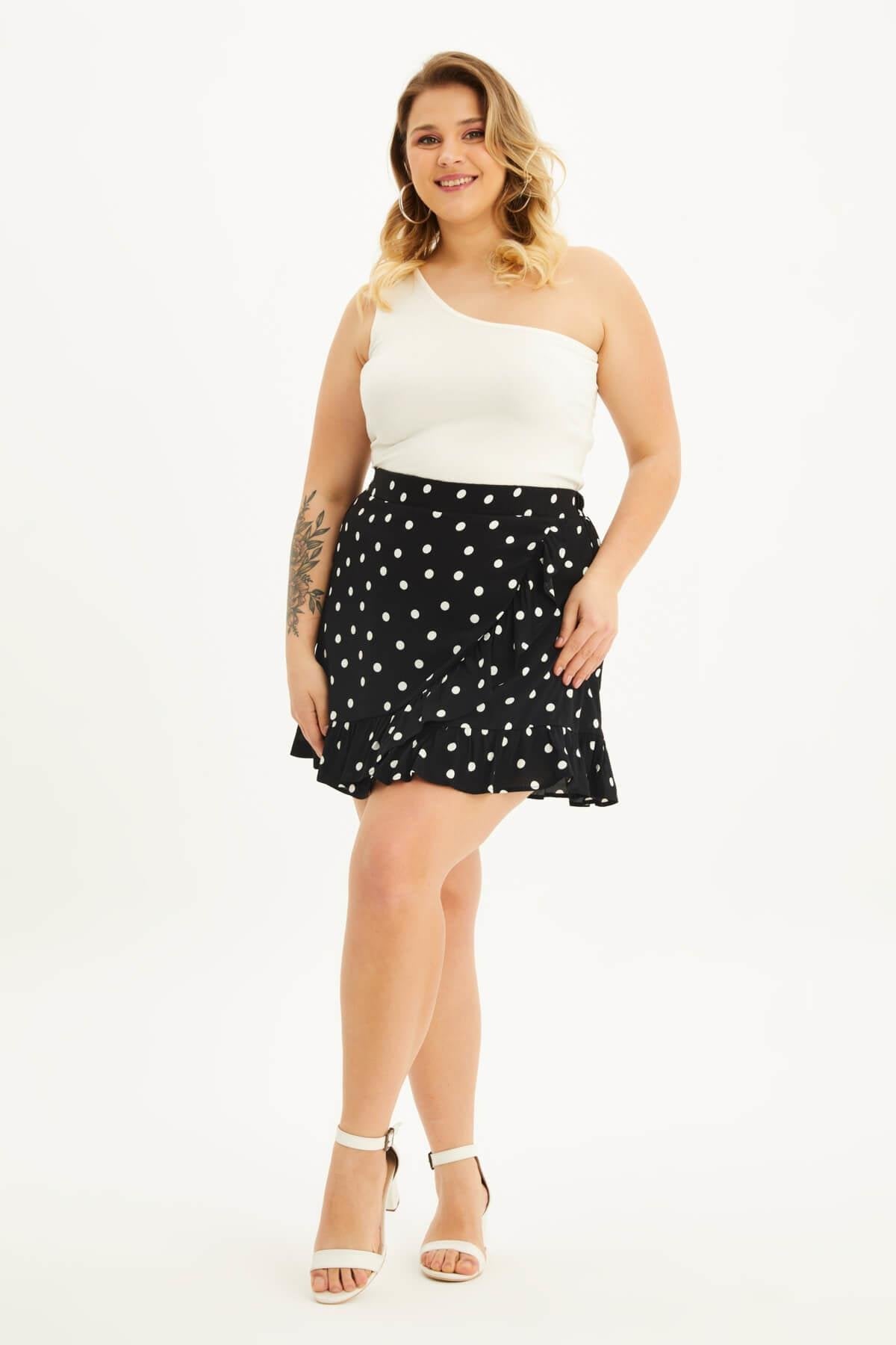 Beli Lastikli Fırfırlı Şort Etek